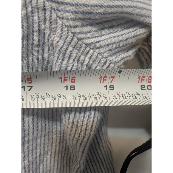 Max Studio Women's Blue White Striped 3/4 Roll Sleeves Mini Dress Size M - Picture 7 of 11